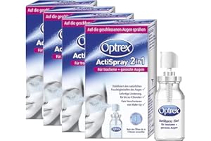 Optrex ActiSpray 2in1 Liposomales Augenspray für trockene & gereizte Augen, auch bei Kontaktlinsen, 4 x 10ml
