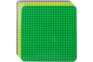 Celawork Large Building Baseplate Compatible with Duplo,Base Plates with 24 x 24 studs, 15"x15" Plate Sets for age1.5-5, Educational Toy