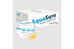 Abbott Nutrition | AquaSure 24 Confezioni x125 g | Acqua Gelificata per il trattamento dietetico di soggetti affetti da disfagia e problemi della deglutizione | gusto Limone