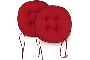 PARAMAISON Cuscini Sedia con Lacci Giunk, Set da 2 pezzi Rotondo, Imbottito, Interni od Esterni, Non Sfoderabile, Ø 40 cm, Vari Colori