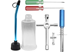 Vgoohobby Cross Wrenches Sleeve Glow Plug Ignitor Engine Starter Tool Set RC Fuel Tank,0#+ 1#- Slot Screwdriver Compatible with 1/8 1/10 Traxxas Redcat HSP HPI Nitro RC Car
