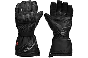 SNOW DEER Gants Chauffants pour Moto,Gants Chauffants à Pile 7.4V 2200mAh Rechargeable pour Hommes Femmes,Gants Chauffants de Moto Motards pour Arthritiques,Gants Chauffe Mains pour Sports d’Hiver de Plein Air