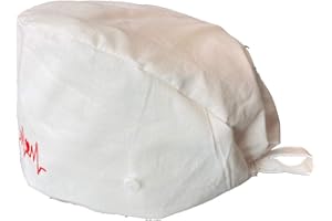 PET-JOS Custom Medical Scrub Cap with Buttons Your Text Logo Name Embroidery Personalized Surgical Hat Adjustable Working Cap Washable 100% Cotton Nurse Cap, Unisex (Black)