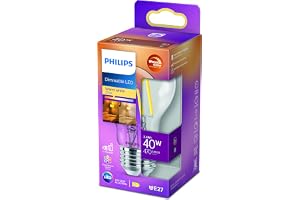 Classic: LED ljuskälla, 40W, E27, A60, Klart glas, varmvitt ljus, 2700 kelvin, dimbar
