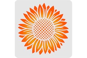 FINGERINSPIRE Sunflower Stencil Template 30x30cm Plastic Large Flower Drawing Painting Stencils Square Reusable Stencils for Painting and DIY Projects