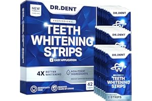 DRDENT Professional Teeth Whitening Strips 21 Treatments - Safe for Enamel - Non Sensitive Teeth Whitening - Whitening Without Any Harm - Pack of 42 Strips + Mouth Opener Included