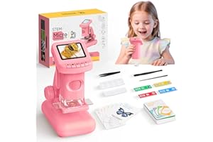 Yidoroye Science Experiments for Kids Microscope, 2.0" HD Digital Microscope STEM Toys for 5-12 Year Old Girls Gifts Science Kit for Kids 4-8 Year Old Girls Boys Toys Christmas & Birthday Presents