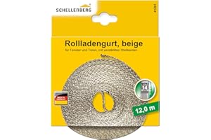 ‎SCHELLENBERG Schellenberg 41201 Rolladengurt 14 mm x 12 m System MINI, Rollladengurt, Gurtband, Rolladenband, beige