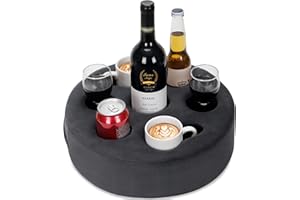 INNO STAGE Porta-bevande per divano, porta-bevande per sofà, cuscino in velluto rimovibile e lavabile con porta-tazze da caffè per casa, auto, bagno, parco, viaggi, interno, esterno – Grigio