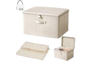 LIULINY 40x30x21cm Låsbar Låda med lås, Låsbar | Vikbar med handtag Låsbar Förvaringslåda Vikbar Tyg Organisatör, För Kläder Böcker Leksaker