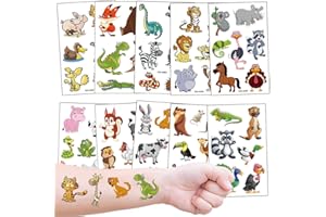 KADERAS Animali Tatuaggi Dermocompatibili per Bambini 10 fogli