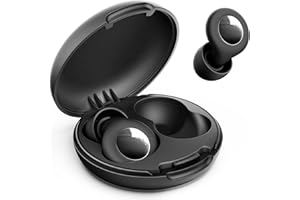 KAUGIC Ear Plugs for Sleep, Silicone Noise Cancelling Ear Plugs for Sleeping, Soft Reusable Earbuds for Sleep, Noise Sensitivity, Deep Focus, Travel with 8 Ear Tips in XS/S/M/L & Storage Case - Black