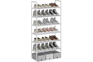 AcornFort® S-524 Étagère à chaussures à 6 niveaux, Range-chaussure, Porte-chaussure, Conception très robuste,pour 18 paires de chaussures, 56 x 30 x 110 cm, pour entrée, chambre à coucher (Blanc)