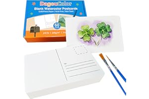 DagouColor Cartoline di Carta Acquerello, 60 Fogli, 4"x6", 140lb/300gsm, Bulk Schede Note Vuote Acquerell, Carta D'arte Pesante Senza Acido per Note di Ringraziamento e Biglietti di Auguri