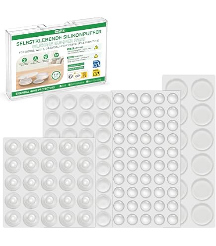 Lot 12 Butées De Porte Transparentes – Protection Mur Et Meuble Pour Poignées Diamètre 16-18mm – Silencieux