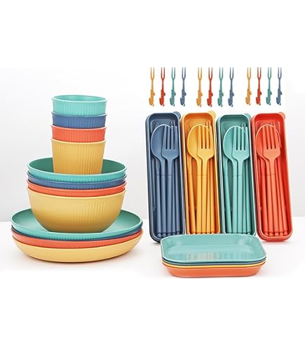 Set De Vaisselle En Mélamine DOLOMIT, 16 Pcs | Assiette En Mélamine,Assiette De Camping Pour