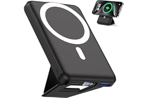 Bateria Externa iPhone,YAGOPAL Batería Externa Inalámbrica Magnética Plegable de 10000mAh,con Pantalla Digital de energía led magsafe Power Bank,para iPhone 16/12/13/14/15 Serie