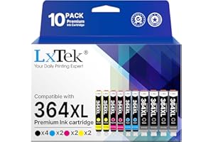 LxTek Compatible Cartouches d'encre Remplacement pour HP 364 364XL pour Photosmart 5510 5520 6510 6520 7510 7520 B109a Deskjet 3070A 3520 Officejet 4620 4622 (Noir Cyan Magenta Jaune, 10-Pack)