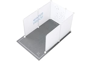 MEEXPAWS Bardzo duża kuweta dla kota z ochroną przed rozpryskiwaniem, ochrona przed pryskaniem, kuweta dla kota, 71 x 55 x 45 cm, łatwa do czyszczenia, ochrona przed pryskaniem, ściana, biała