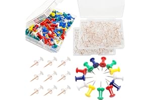 TAOBOSEC Puntine, 300 Pezzi Puntine Da Disegno Puntine Per Lavagna Sughero 5 Colorata Chiodo In Sughero E Chiodini Di Mappa Puntina Tappo Trasparente Per Uso Scolastico Ufficio Mappa Bacheca Lavagne