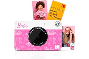 ‎KODAK Barbie x Kodak Printomatic Cyfrowy Aparat Fotograficzny – 5MP Przenośny Aparat Barbie Drukuje Kolorowe Zdjęcia 2x3” z Klejem – Styl Podpisu, Signature Style, Camera