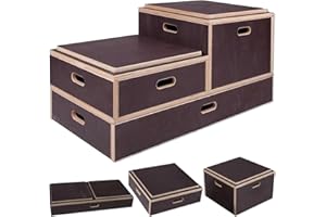 ‎SPORT-THIEME Sport-Thieme Plyo-Box Holz Kombi | rutschfeste Jump-Box/Sprungkasten aus Multiplex-Holz | In DREI Größen | Für Plyometrisches Training, Crosstraining, Sprungkraft | Dunkelbraun | Markenqualität