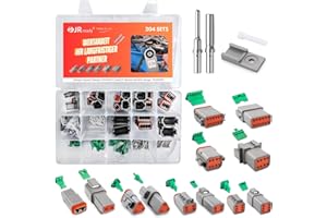 ‎JRREADY JRready Deutsch Stecker 2/3/4/6/8/12 polig DT-Stecker-Set 12 Sets Versiegelt IP68 Wasserdicht Grau Steckverbinder mit Deutsch Terminal kit Wire Gauge 16-20 AWG für Auto, Motorräder, LKW, Boots