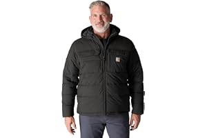 Carhartt Montana Loose Fit-jacka för män – fodrad vind- och vattenavvisande arbetsjacka med sherpafoder, isoleringsjacka med Rain Defender och huva, utomhusjacka