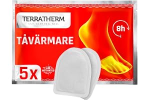 TerraTherm fotvärmare dynor - luftaktiverad - 8 timmar varma fötter - 5, 10 eller 30 par - tåvärmare självhäftande