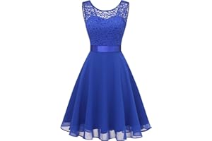 Berylove Robes de Cocktail Robes de soirée pour Adolescentes Robes de cérémonie pour invités de Mariage Robes de cérémonie en Dentelle sans Manches