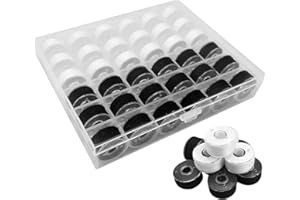 DIVONO Sewing Machine Bobbin Threads,36PCS Bobbins for Sewing with Storage Case Box,Strong Sewing Accessories,Wear-Resistant Sewing Thread,Toughness Plastic Bobbin for Sewing Machine