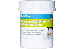 GLOBACLEAN Tabletki czyszczące do w pełni automatycznych ekspresów do kawy – 150 sztuk po 2 g – kompatybilne z Jura, Siemens, Delonghi, Philips, Saeco, Melitta, Krups, Bosch, Miele i wielu innych.