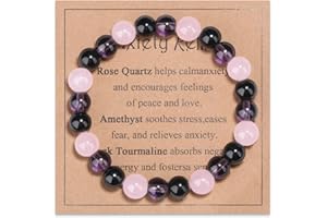 AWARDSEN 8mm Empath Protection & Safe Travel & Anxiety Relief Bracelet - New Beginnings Lucky Charms for Travel/New Job/Next Chapter, Inspirational Spiritual Gift for Women, New Year 2026 Lucky Gifts