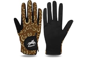 FINGER TEN Guantes de equitación para mujer, elásticos, para montar a caballo, jóvenes, niñas, antideslizantes, transpirables, ligeros, perfectos para ciclismo, jardinería, ajuste al aire libre para