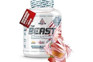 AS American Suplement | Mass Gainer | Alto en Carbohidratos y Proteínas | Ayuda a Subir de Peso | Aumenta la Masa Muscular | Contiene Creatina Monohidrato | (2 kg (Paquete de 1), Fresa)