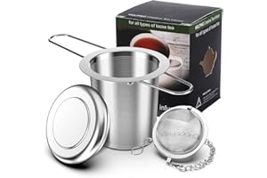 Geepen 2pcs Infuseur Thé, Boule à Thé Tiltre, Filtre The Pour Tasse Qualité Alimentaire, Passoire Compatible avec Théières et La Plupart des Tasses