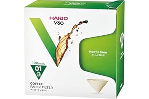 Hario 100-Piece Misarashi Paper Filter for 01 Dripper, Natural, Without Tabs