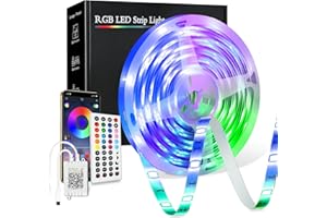 ‎PSTAR PSTAR LED Strip 20M, Bluetooth LED Streifen RGB 24V mit IR-Fernbedienung APP Steuerbar Musikmodus, Timer-Einstellung, LED Streifen Selbstklebend für Beleuchtung von Haus, Party, Küche