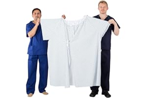 INTERWEAVE HEALTHCARE 10XL Bariatric Hospital Gown, Tie Fastenings, Easycare Fabric, Diamond Print, As Used by NHS