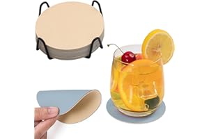 Chitomars Set di 12 Sottobicchieri Antiscivolo Rotondi - Lavabili, Bifacciali, Non-scivolosi per Bevande