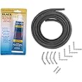 MasterPart Complete Universal 3 & 4 Sided Oven Cooker Door Seal Kit (with Black Glue Sealant) - Barbed Corner Clips & Instructions