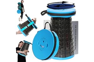 ALEVMOOM Tabouret pliable épais amélioré, tabouret télescopique avec coussin, tabouret pliant rétractable pour adultes pour le camping en plein air et la pêche, hauteur 50 cm, charge maximale 450 kg