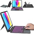 Clavier Détachable Rétroéclairé VANKEYPAD Pour IPad 10e/11e Gen - AZERTY, Trackpad, Support Stylet