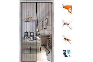 WAFWYY Porte moustiquaire,magnétique Les Rideaux Anti-insectes Pour Les Portes-fenêtres Peuvent Empêcher Les Moustiques Et Autres Parasites, Une Installation Rapide-Schwarz-A||75x180cm(29x70inch)