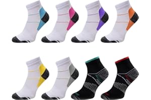 Meowoo Skarpety kompresyjne do biegania, 8 par, skarpety do biegania, skarpety kompresyjne, skarpety trekkingowe dla mężczyzn i kobiet, odpowiednie dla stóp o rozmiarze 34-46