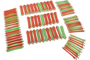 MAGIDEAL 80pcs 8 Tamaños Plástico Apretón Bigudíes de Rodillos de Pelo Barras de Ondulación Permanente de Peluquero Salón