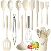 Omtofo 13 Pieces Silicone Kitchen Utensils Set, Heat Resistance and Non-Stick, BPA Free, with Utensil Storage Bin