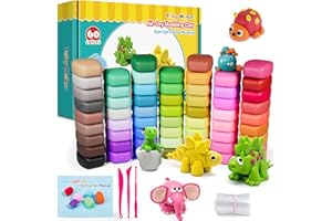 FAIRY MAKER FairyMaker Air Dry Clay for Kids, 60 Colors Ultra Light Modeling Clay, Non-Toxic Magic Clay with Tools, Creative DIY Arts and Crafts Kit for Kids, Christmas Birthday Gift for Boys & Girls (60)