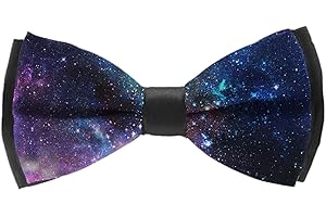 COLORFULSKY Mode Elegante vorgebundene Fliege für Männer & Jungen, verstellbare Fliege (Weltraum Galaxie Stary), Galaxy