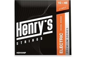 HENRYS® E Gitarren Saiten Light (10-46) - Gitarrensaiten E Gitarre Mit 5 Gitarren Zubehör - String Action Gauge Fret Cloth Plektren Nagelfeile - Saiten E Gitarre Electric Guitar Strings